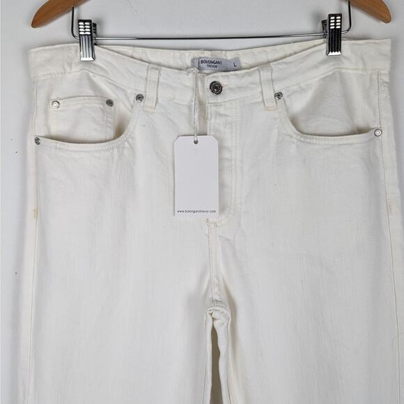 Bolongaro Trevor Women's Ivory Montana High Waist Jeans in Oat Size Large NWT - Picture 5 of 10